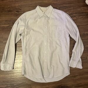 Uniqlo Oxford Men's Light Gray Casual Button Down Shirt